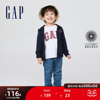 Gap 盖璞 男女幼童秋季LOGO法式圈织软卫衣448191儿童装