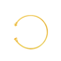 紫金 黄金官方正品五金系列螺纹足金开口镯工业风手镯 2010034524