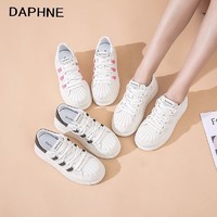 DAPHNE 达芙妮 板鞋2023新款夏季正版透气小白鞋厚底休闲百搭软底防滑女鞋