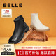 BeLLE 百丽 切尔西靴芒果头舒适羊皮短靴B0952DD2 米色 37