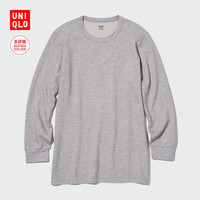 UNIQLO 优衣库 男装HEATTECH保暖衣多舒暖加棉华夫格圆领T恤457142/456048