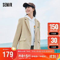 Semir 森马 西装外套女质感通勤气质上衣春秋款101123111002