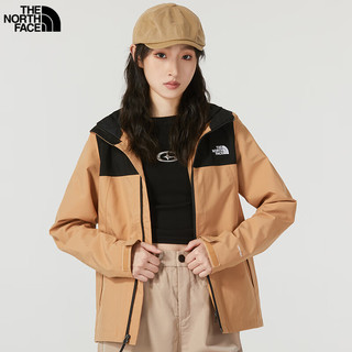 北面（The North Face）冲锋衣女冬户外运动三合一上衣防水透气防风夹克外套 KOM/卡其色 L/165