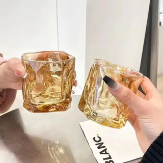 雅漫林（YAMANLIN）好物风简约复古扭扭玻璃杯日式透明玻璃茶杯【】