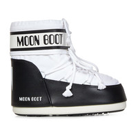 MOON BOOT 女士白色/黑色拼接徽标logo雪地靴冬靴