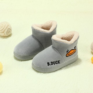 B.Duck 小黄鸭冬季儿童棉鞋男女童卡通图案时尚加绒休闲棉鞋