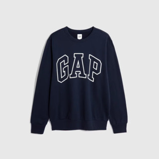 Gap 盖璞 男女装秋冬新款LOGO圆领抓绒保暖卫衣