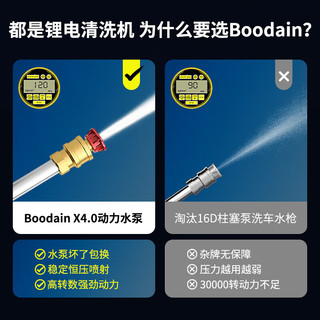 Boodain 便携式无线高压洗车机 高配版 A6单电+洗车套装