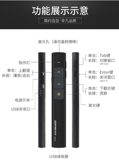 京洋多功能翻页笔充电红外线激光教学笔ppt多媒体控制投影仪笔讲课幻灯片遥控笔电子教鞭换页