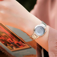 CITIZEN 西铁城 光动能女手表日本正品新款花语风吟系列钢带腕表EM0910-80D