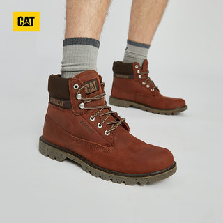 CAT 卡特彼勒 卡特马丁靴工装靴男女同款鞋靴科罗拉多防滑耐磨短靴鞋子男女 棕红 44