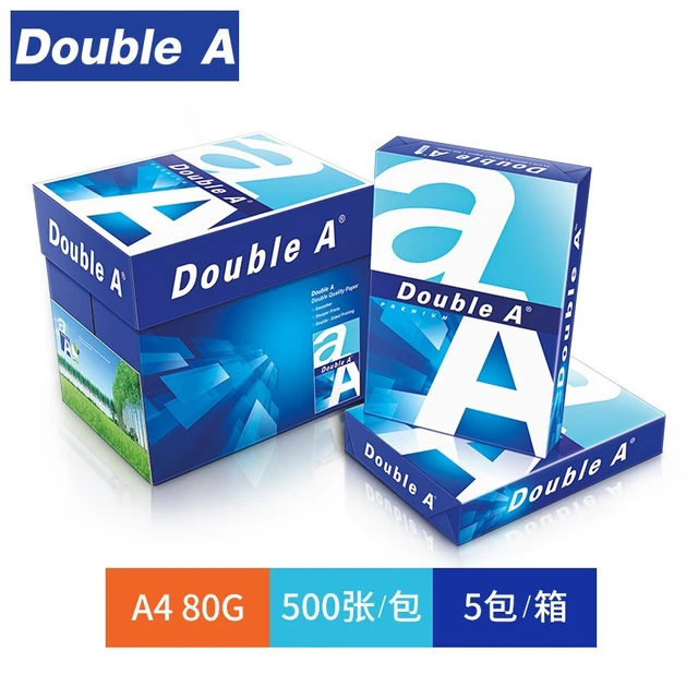 Double A 达伯埃a4打印纸复印纸草稿白纸张单包500张一包整箱办公用品可开票  A4 80g 5包（整箱2500张）