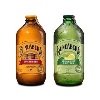 BUNDABERG 宾得宝 澳洲宾得宝Bundaberg 进口果汁气泡水饮料 干姜+青柠 375ml*2