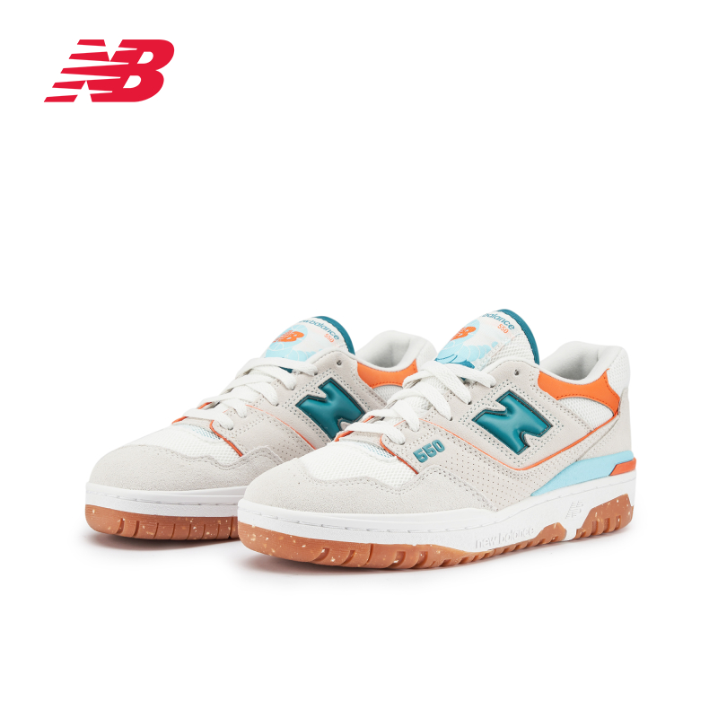 new balance 女鞋秋冬防滑耐磨轻底暖色运动板鞋BB550