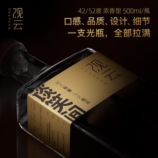 GuanYun 观云 金标谈笑间42/52度500ml*6瓶箱装浓香型白酒纯粮聚餐酒局送礼