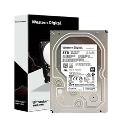 Western Digital 西部数据 企业级硬盘 Ultrastar DC HC320 SATA 8TB 7200转 256MB CMR (HUS728T8TALE6L4)