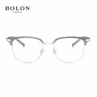 BOLON 暴龙 近视眼镜框 新品眉架复古眼镜架  BJ6105 暴龙眼镜  B16-银色+透灰色