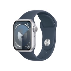 Apple 苹果 Watch Series 9 智能手表GPS款41毫米银色铝金属表壳 风暴蓝色运动型表带S/M MR903CH/A