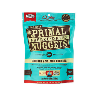 PRIMAL 猫冻干主食猫咪生骨肉成幼猫pr冻干猫粮有机鸡肉三文鱼156g