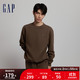  Gap 盖璞 男女装秋季2023新款LOGO碳素软磨抓绒卫衣807041运动休闲上衣 深棕色 170/84A(XXS)　