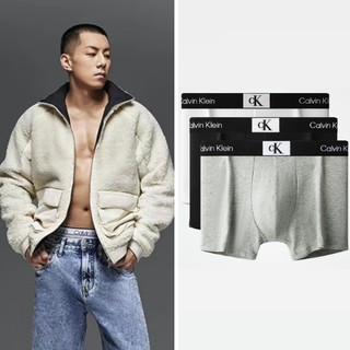 PLUS会员：卡尔文·克莱恩 Calvin Klein 仿羊羔绒卫衣外套*1+男士平角内裤3条装*1