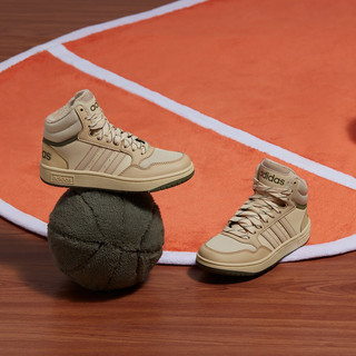 adidas 阿迪达斯 轻运动HOOPS MID 3.0男小童冬季休闲中帮篮球鞋 卡其色 32(195mm)