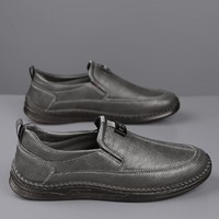 ROMON 罗蒙 牛筋软底低帮皮鞋 休闲时尚商务鞋四季鞋 黑色（运动码） 43