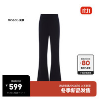 little MO&Co.美丽诺羊毛 little moco童装23冬装女童羊毛裤微喇叭裤长裤 黑色 140/58