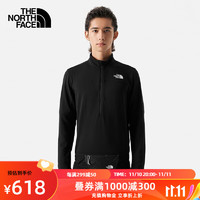 北面（The North Face）长袖T恤男户外休闲吸湿透气保暖简约百搭83S8 JK3/黑色 XL180/108