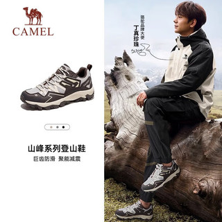 骆驼 CAMEL登山鞋男冬户外徒步爬山防滑耐磨运动越野跑步鞋 F13A693030，浅卡其/黑，男 38