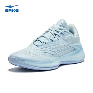 ERKE 鸿星尔克 篮球鞋男新款防滑减震运动鞋实战耐磨球鞋 轻氧蓝/尔克白(海湾) 42