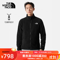 北面（The North Face）抓绒衣外套户外防风保暖舒适男可做冲锋衣内胆|83O9 JK3/黑色 M/170