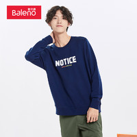 班尼路（Baleno）秋季卫衣男休闲长袖潮流字母印花圆领百搭时尚上衣 B25 XL