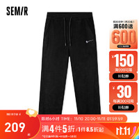 森马（Semir）x超级植物休闲裤男直筒温暖潮流 黑色90001 180/84A/XL