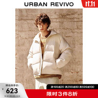 UR冬季男装时尚日常休闲简约百搭绗缝羽绒服UML130016 米白 M