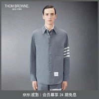 THOM BROWNE男士经典四条纹衬衫夹克外套 中灰色（偏大） 5