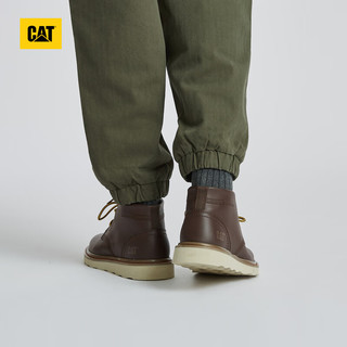 CAT 卡特彼勒 卡特男士户外休闲复古单鞋系列工装靴低靴子 深棕 40