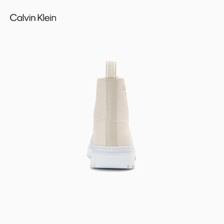 Calvin Klein  Jeans男士经典时尚胶质字母系带舒适潮流靴子休闲鞋YM00359 ACF-米色 40