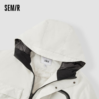 森马（Semir）羽绒服男品质感鹅绒填充时尚宽松外套 米白10301 185/100A/XXL