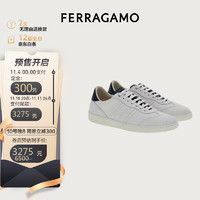 菲拉格慕（Ferragamo）男士白色标识装饰低帮休闲鞋 0763468_M  _ 80