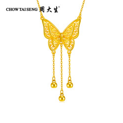 移动端chowtaiseng周大生黄金项链足金蝴蝶套链约753g