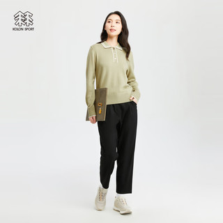 KOLON SPORT/可隆针织POLO衫 女子户外休闲商务长袖内搭 LKPT3WT568-OG 橄榄绿 160/S