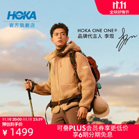 HOKA ONE ONE【李现同款】男女款羊羔绒外套Jacket保暖防风舒适时尚 卡其色 L