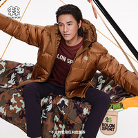  可隆 KOLON SPORT羽绒服 陈坤同款 男子户外防泼水运动夹克两面穿鹅绒服 LHDJ3WT709-CP 浅咖棕 175/L