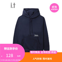 izzue it 款印花连帽卫衣青春活力连帽衫IZSWU08L NYX/藏青色 3XL