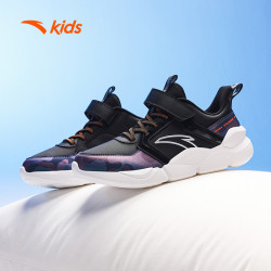 anta安踏儿童运动鞋男童2023秋新款革面防风跑步休闲鞋魔术贴官方旗舰