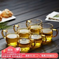 诗米乐 耐热玻璃茶杯小茶杯品茗杯小品杯功夫茶杯加厚彩