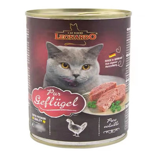 LEONARDO 小李子 德国进口主食罐头无谷鲜肉罐头湿粮成猫 经典家禽鸡肉口味800g*6罐