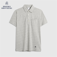 Brooks Brothers 男士23夏新纯棉翻领休闲纯色短袖POLO衫