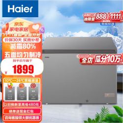 haier海尔306升低霜商用冰柜冷藏柜冷冻柜冰柜家用冰箱大冷柜bcbd306